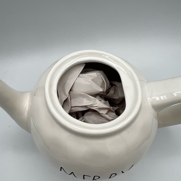 Rae Dunn White Merry Tea Pot - Picture 2 of 6